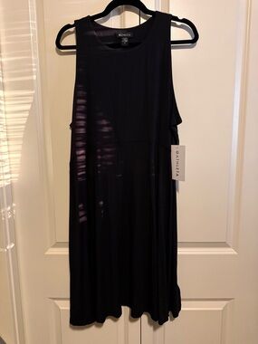 Athleta Black Sleeveless Midi Swing Dress